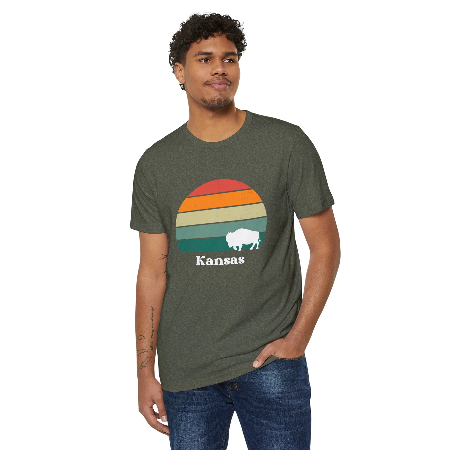 Purveyor - Kansas Retro Unisex Recycled Organic T-Shirt