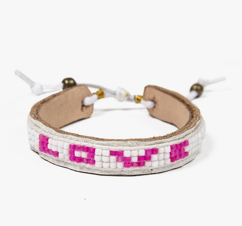 Love is Project - Pretty in Pink Skinny Bracelet - White & Pink