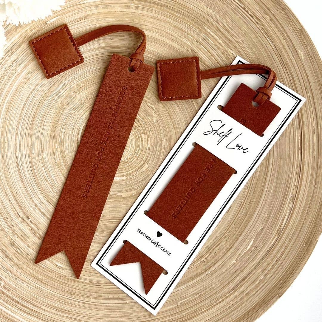 Tiny Gift Society - Book Lover Bookmark | Vegan Leather | Bookmark for Quitters