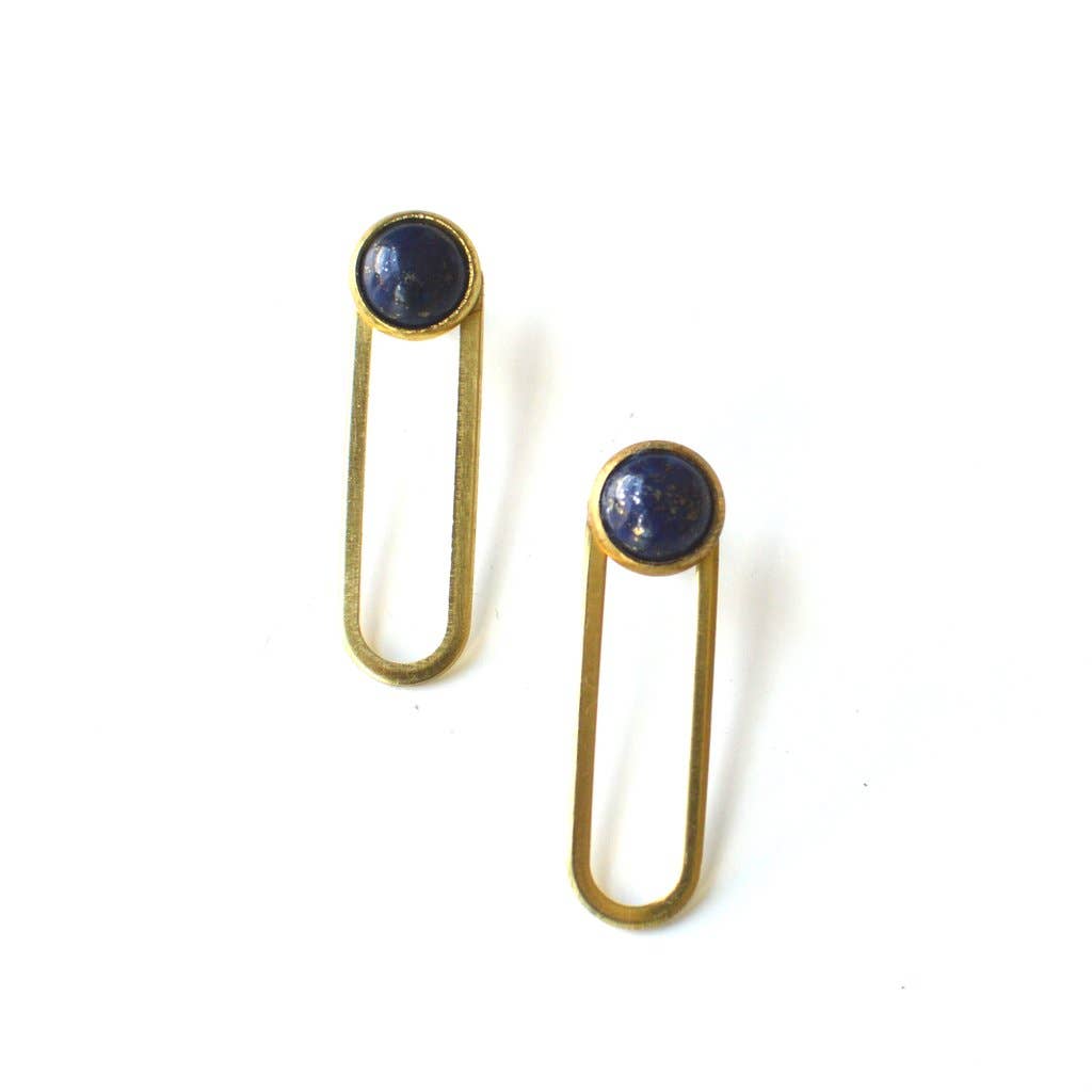 Ker-ij Jewelry - Ruth Jacket Earrings Earrings: Lapis Lazuli (Blue)
