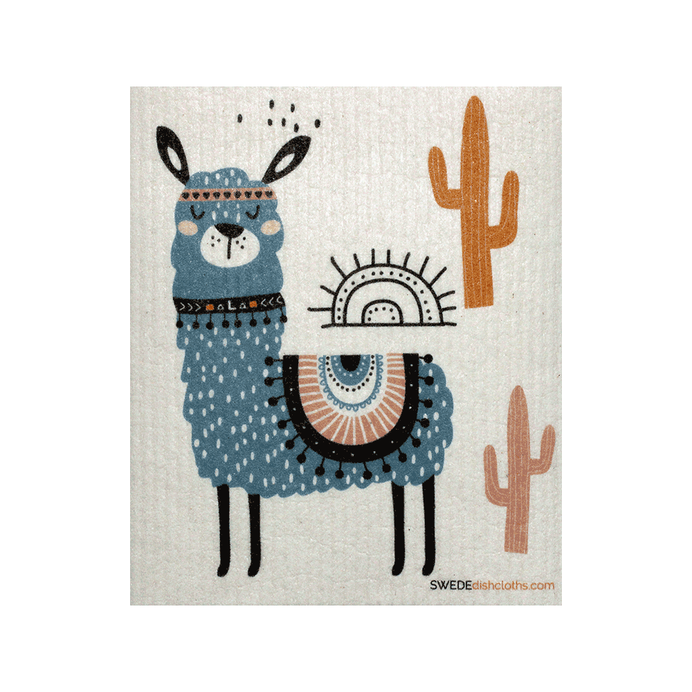 SWEDEdishcloths - Swedish Dishcloth Blue Llama