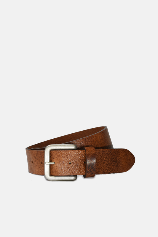 Curated Basics - Wide Dark Brown Leather with Silver Buckle Belt