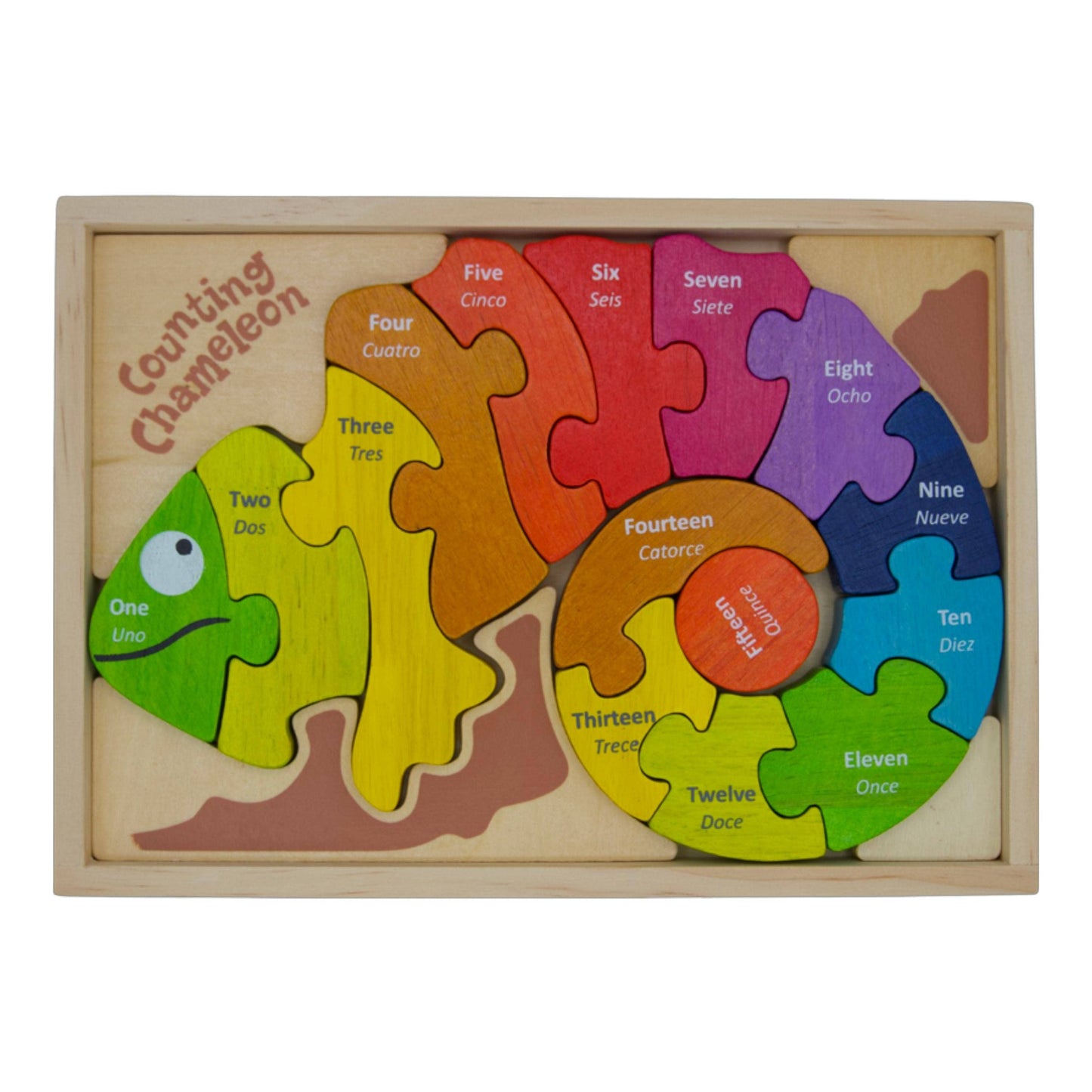 BeginAgain - Counting Chameleon Puzzle - Bilingual!