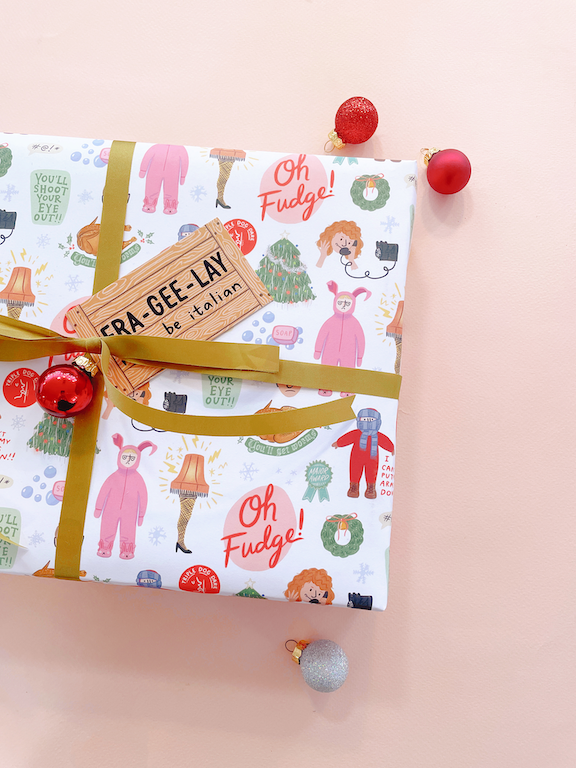 Abbie Ren Illustration - A Christmas Story Movie Wrapping Paper - 3 Sheet Roll