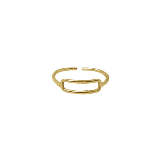 WorldFinds - Rippled Rectangle Ring - Gold
