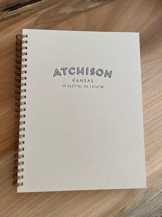 Ruff House Print Shop - Atchison City Coordinates Journal: Lined Notebook