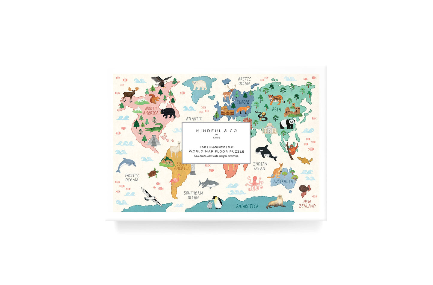 Mindful and Co Kids USA - World Map Floor Puzzle