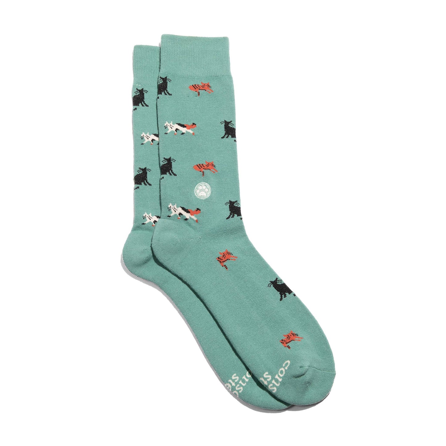 Conscious Step - Socks that Save Cats (Teal Cats)