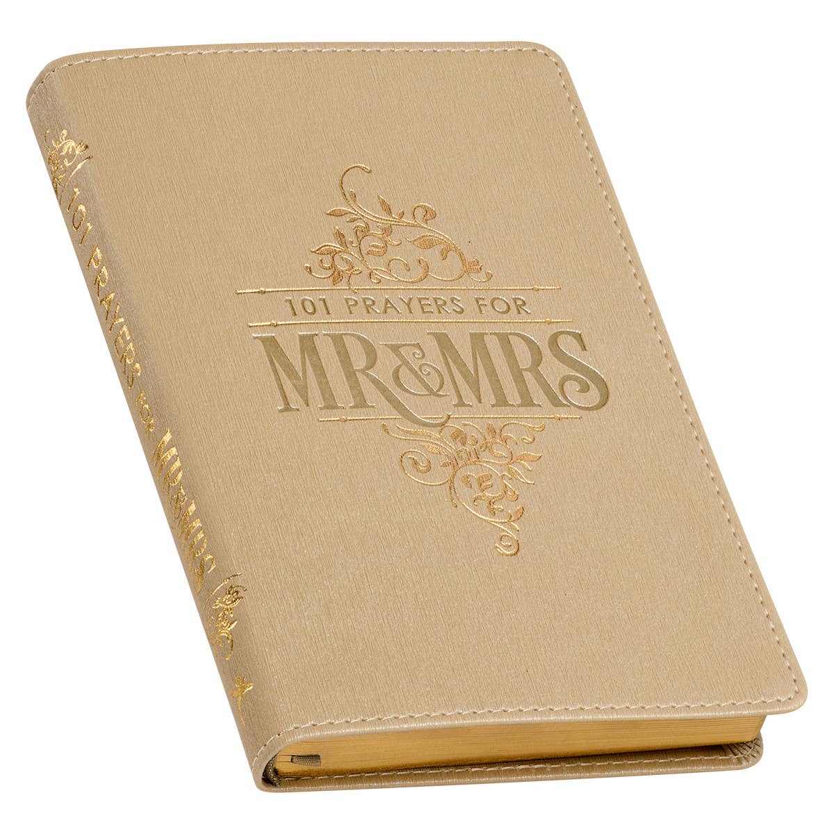Christian Art Gifts - 101 Prayers for Mr. & Mrs. Gold Faux Leather Prayer Book
