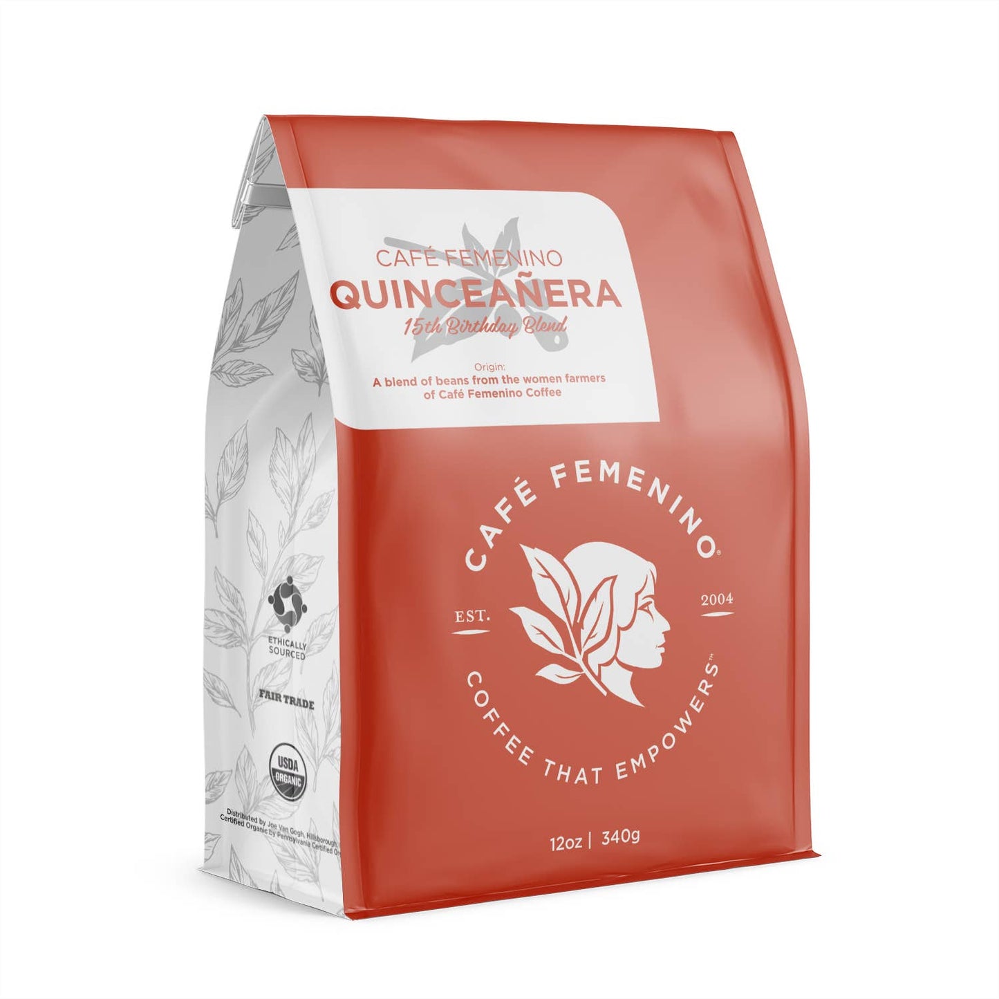 Cafe Femenino Coffee - Organic Fair Trade Quinceanera Blend Whole Bean Coffee