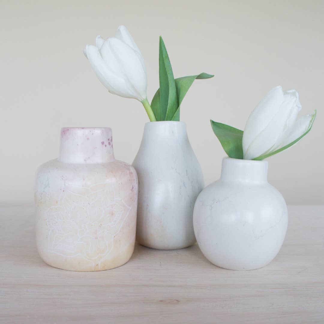 Venture Imports LLC - Natural Stone Vase: Large smooth